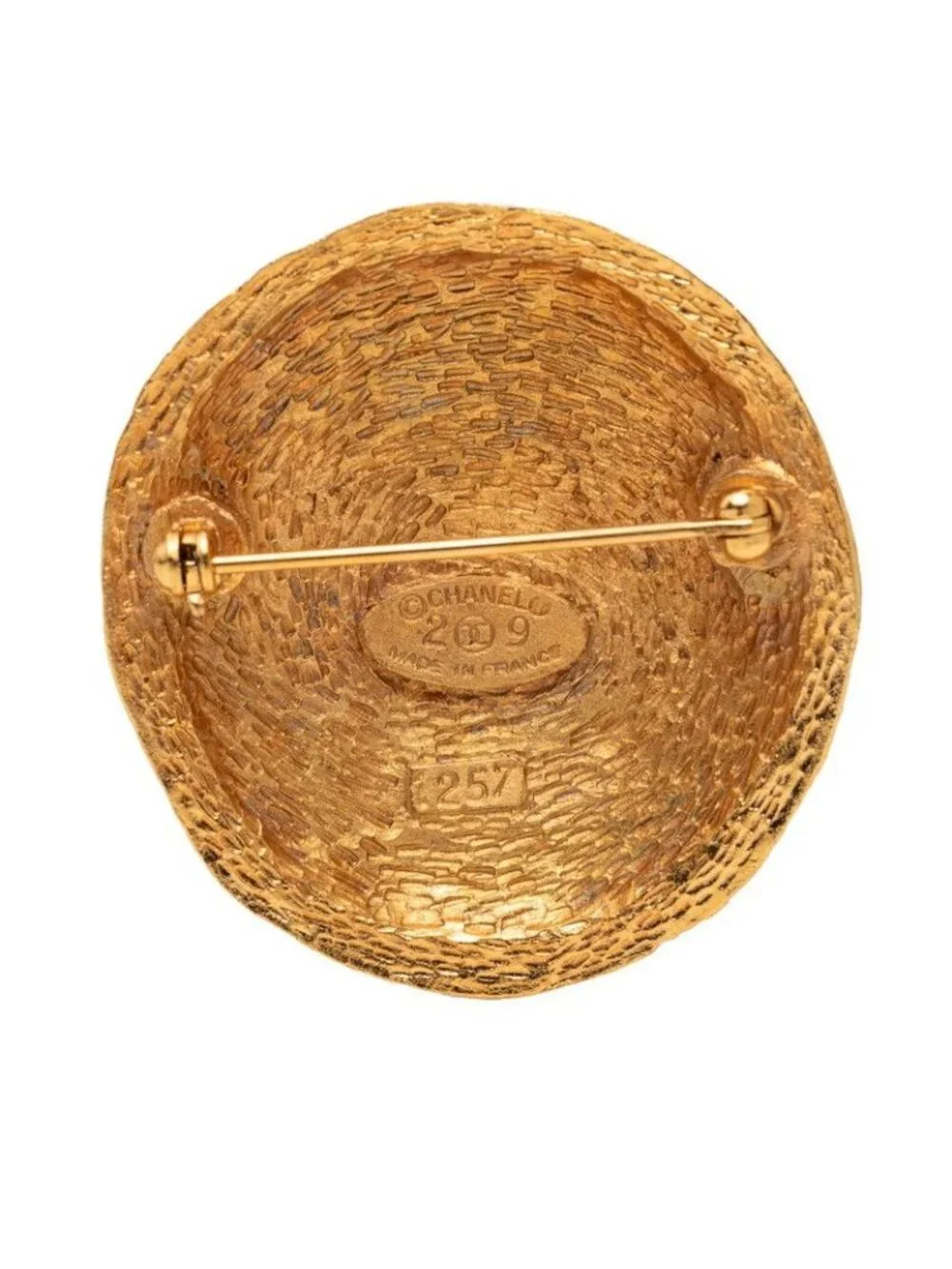 Chanel Vintage CC Logo Brooch Gold Plated